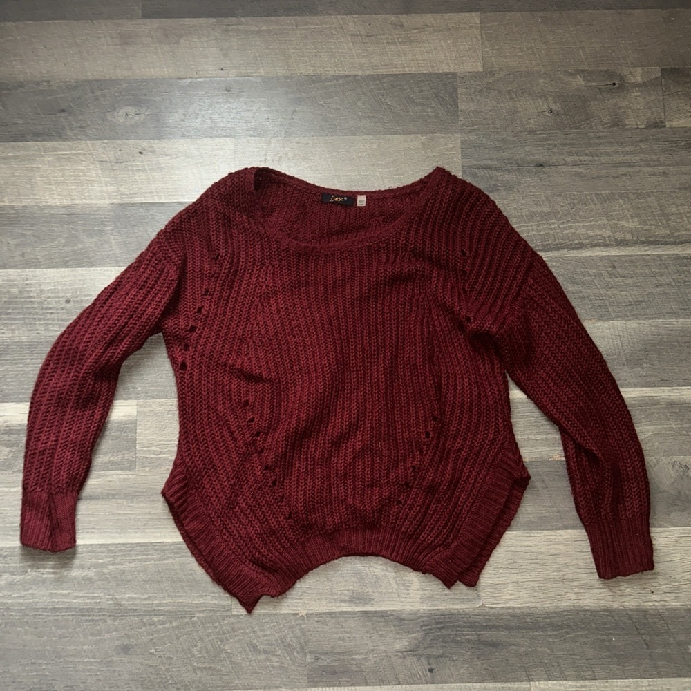 Dex Women's Wine Red Large Knit Sweater Size‎ Large